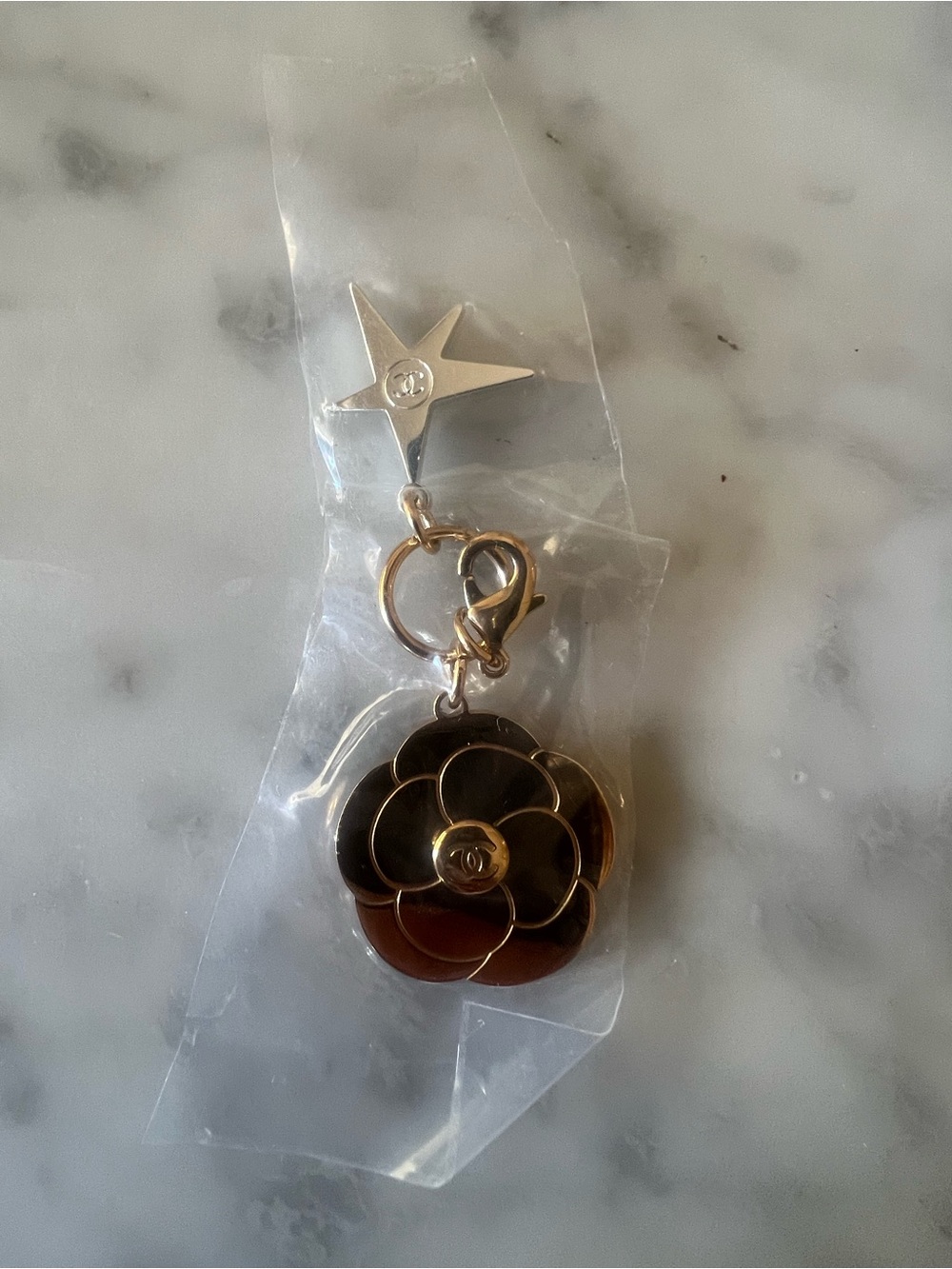 Chanel Gold Camellia Star Charm